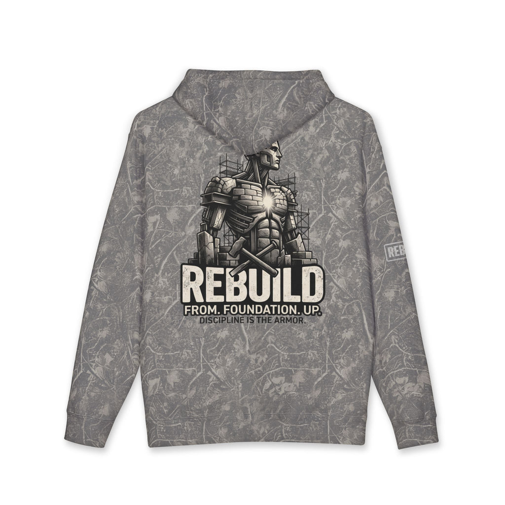 REVR3NT Heavyweight Hoodie — REBUILD "Foundation Up" Graphic Pullover