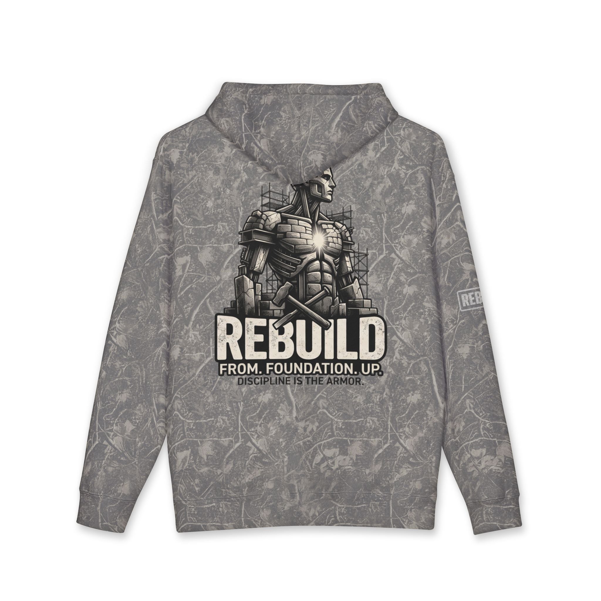 REVR3NT Heavyweight Hoodie — REBUILD "Foundation Up" Graphic Pullover